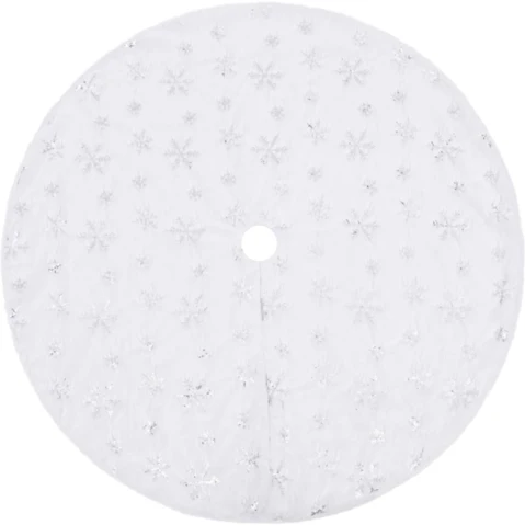 vidaXL Luxury Christmas Tree Skirt White Faux Fur