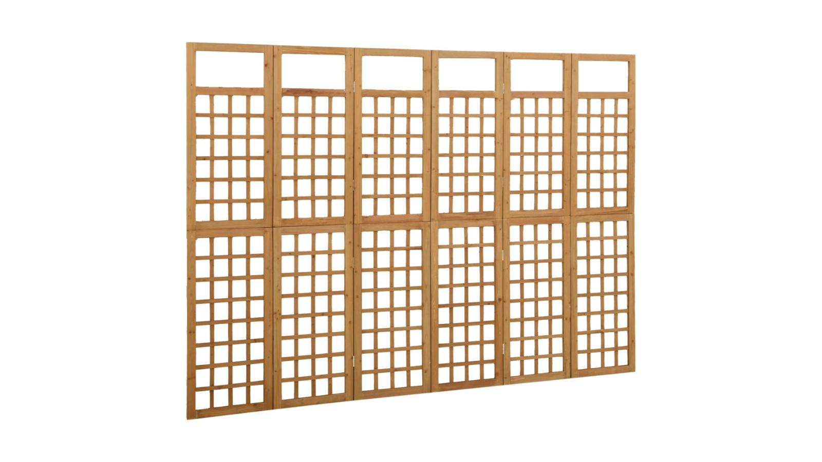 vidaXL 6-Panel Solid Fir Wood Room Divider/Trellis - 242.5 x 180cm