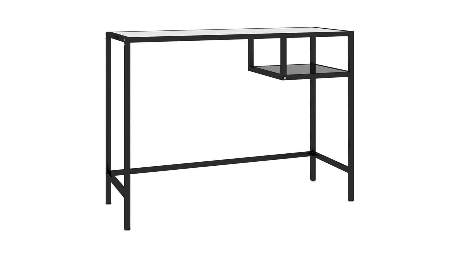 vidaXL Black Glass 100 x 36 x 74cm Computer Desk