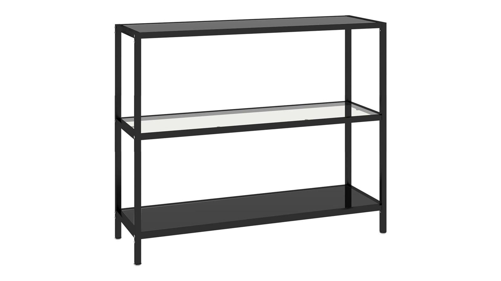 vidaXL Black Transparent Tempered Glass 100 x 36 x 90cm Shelf