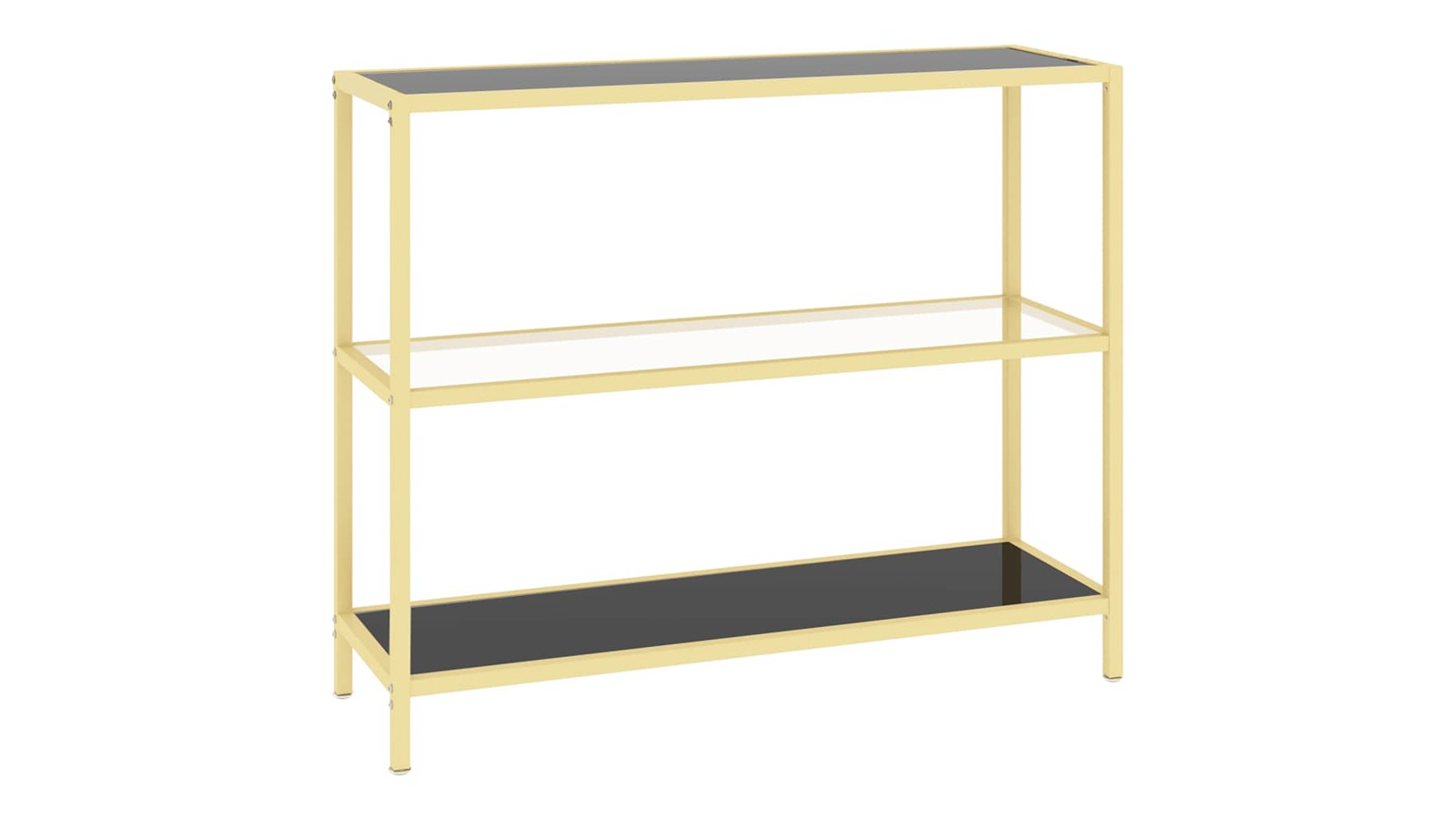vidaXL Black/Transparent Tempered Glass Shelf - 100 x 36 x 90cm