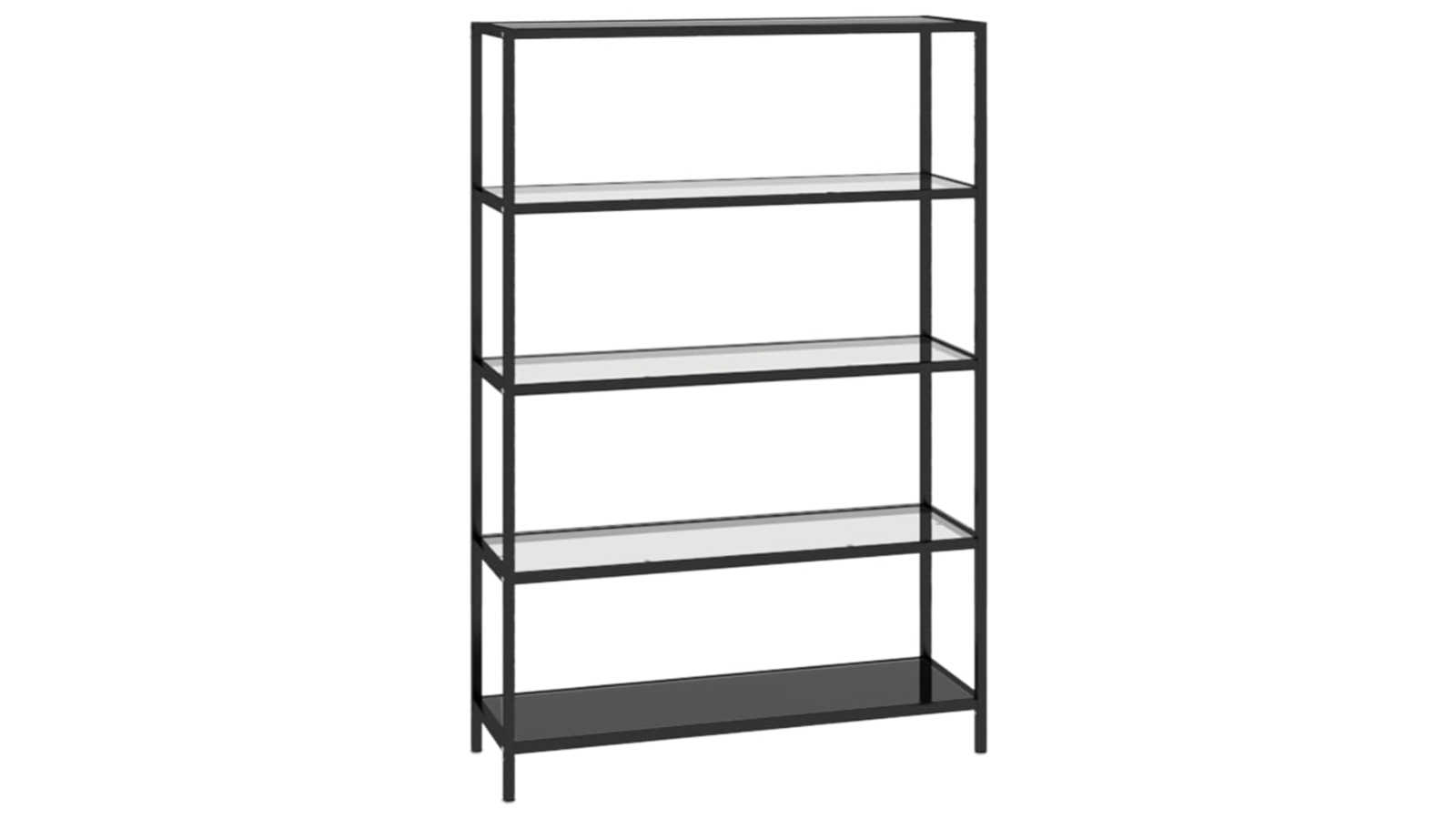 vidaXL Tempered Glass Black/Transparent 100 x 36 x 168cm Shelf