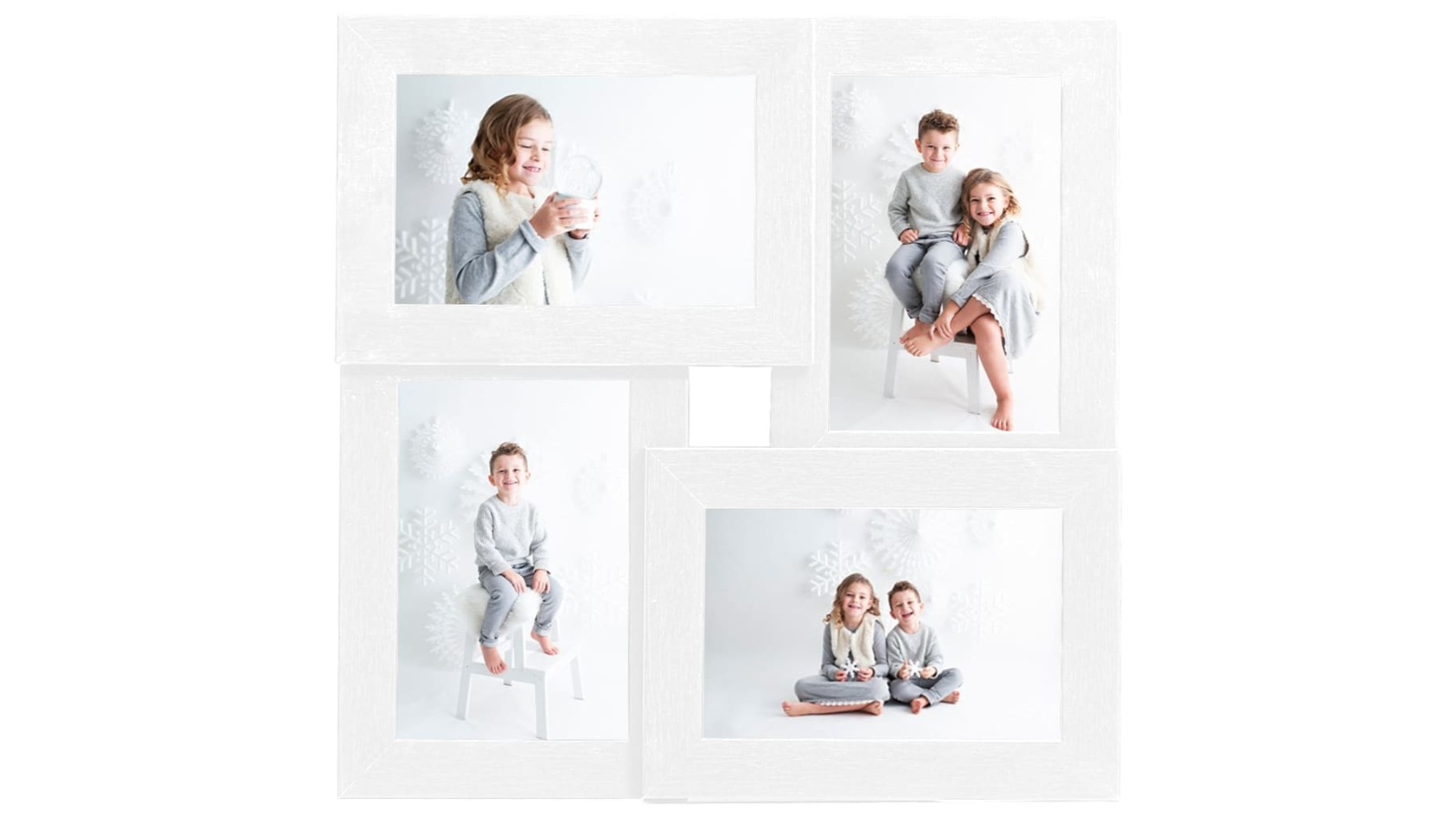 vidaXL White MDF Collage Photo Frame 