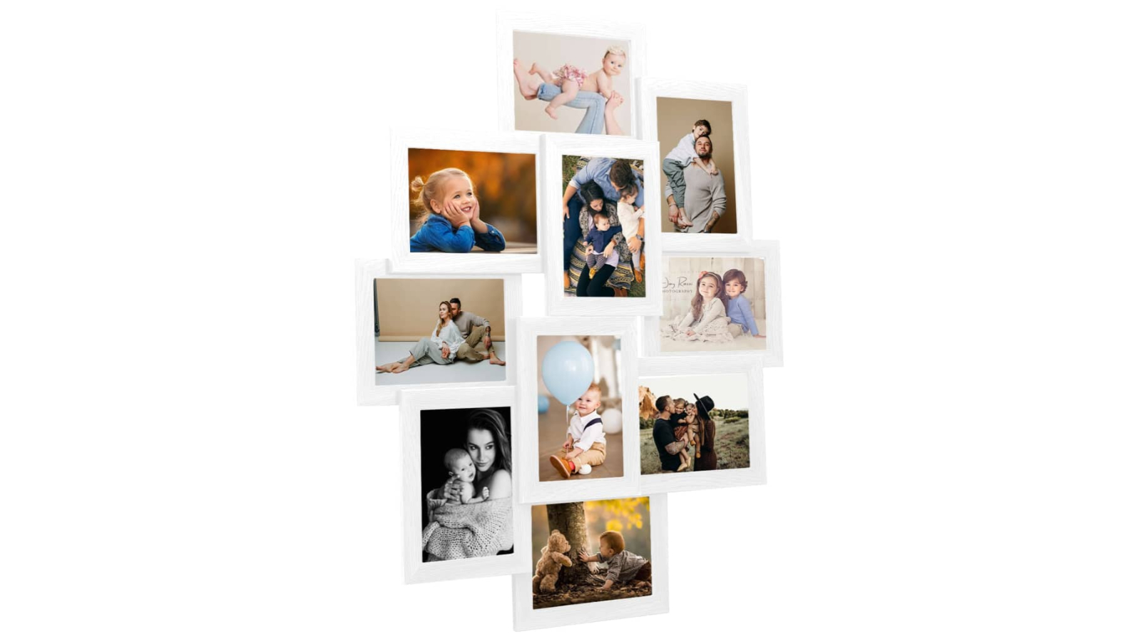 vidaXL 10 Piece White MDF 10 x 15cm Collage Photo Frame for Picture