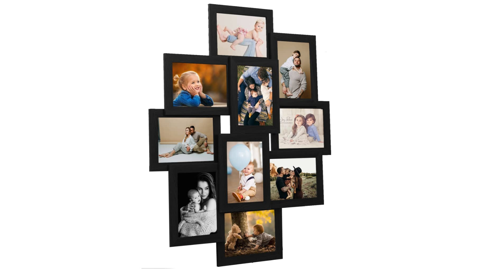 vidaXL Black MDF Collage Photo Frame for 10 Piece Picture - 10 x 15cm