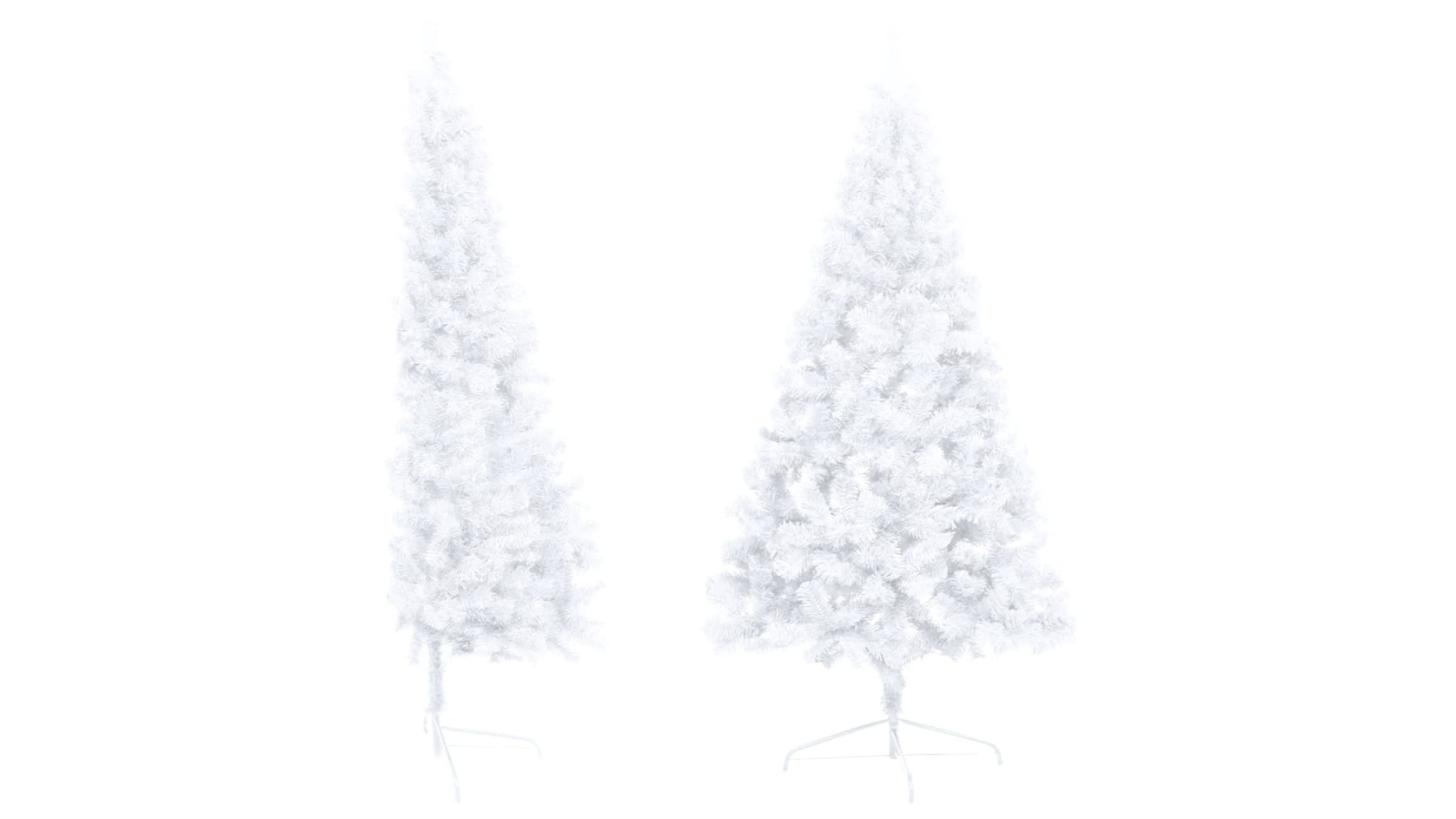 vidaXL PVC White Artificial Half Pre-lit Christmas Tree with Stand - 180cm