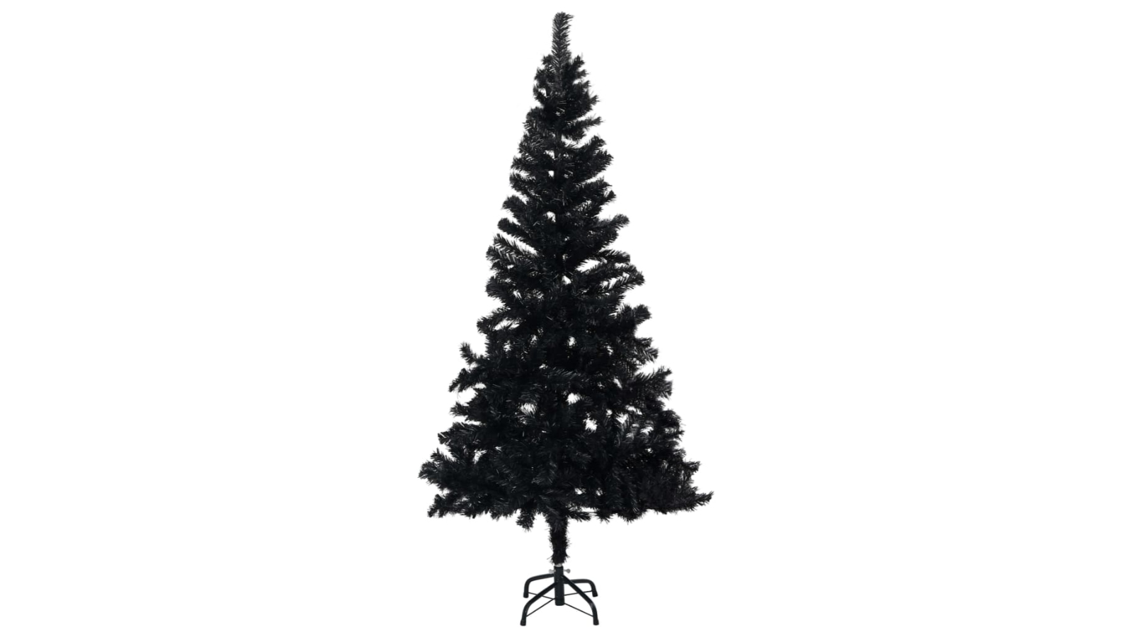 vidaXL PVC Black Artificial Pre-lit Christmas Tree with Stand - 150cm