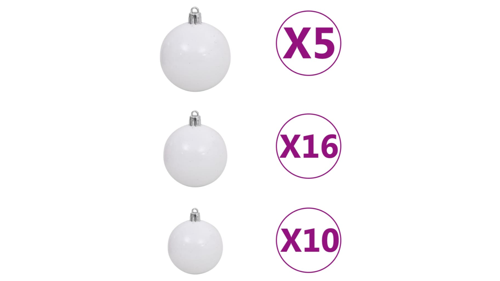vidaXL 210cm Artificial Christmas Tree with LED and Ball Set