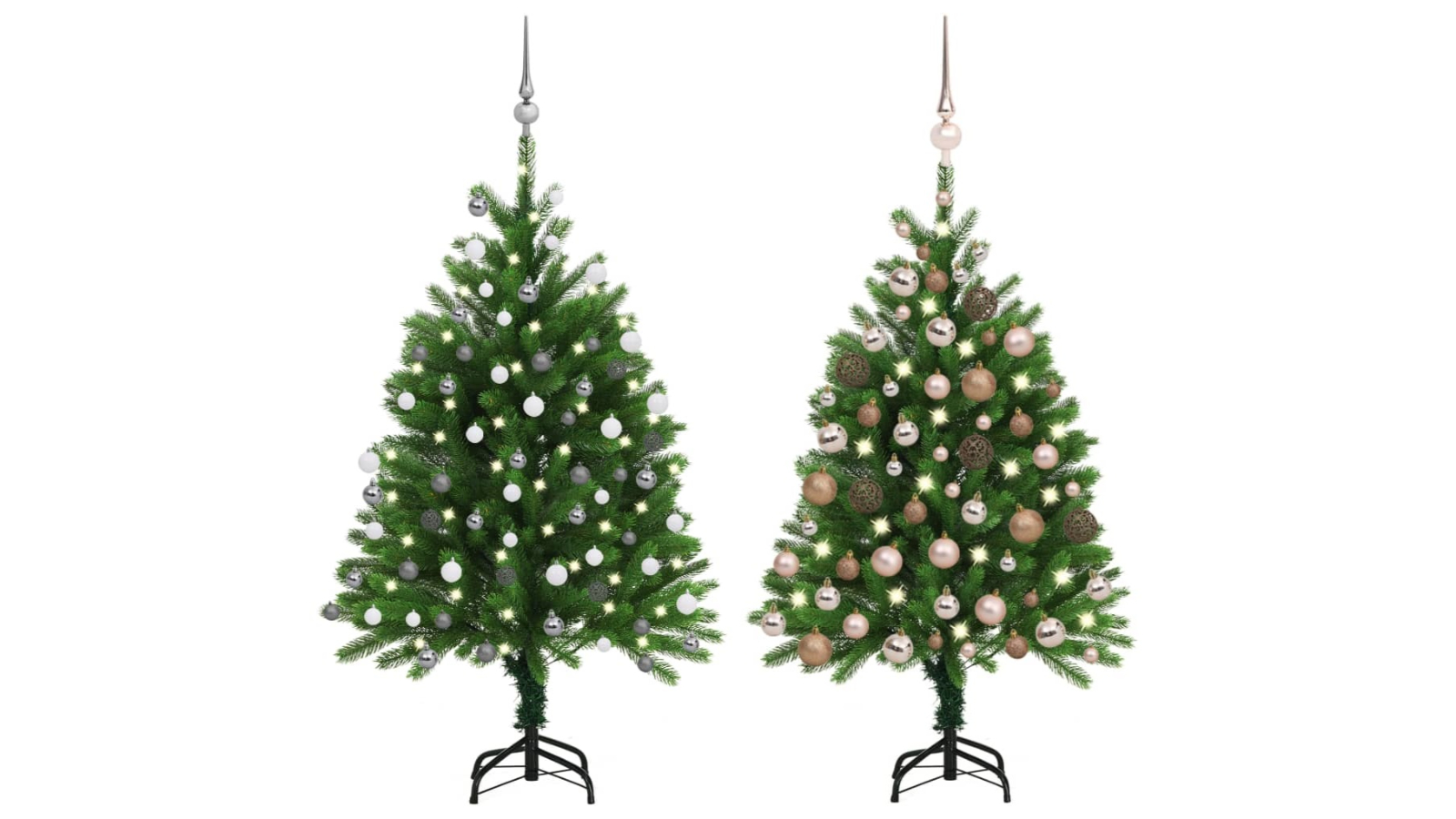 vidaXL Green Artificial Christmas Tree with LED and Ball Set Harvey Norman