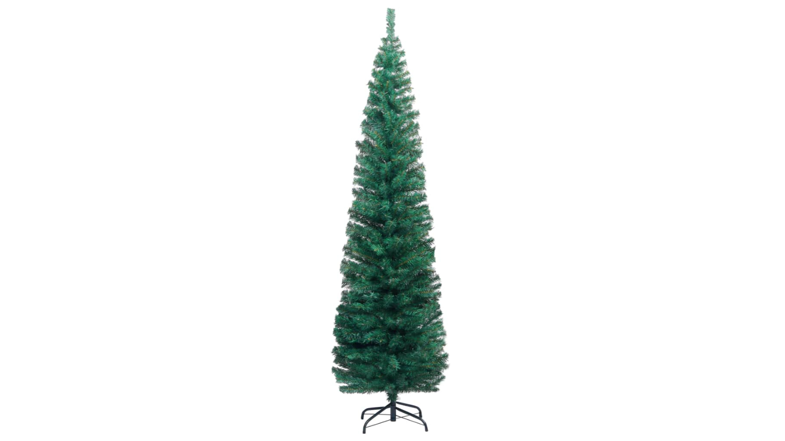 vidaXL PVC Green Slim Artificial Pre-lit Christmas Tree with Stand - 180cm