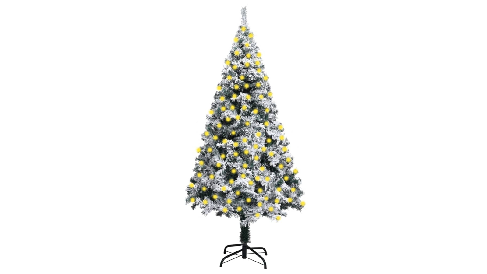 vidaXL Artificial Pre-lit Christmas Tree with Flocked Snow Green 210cm