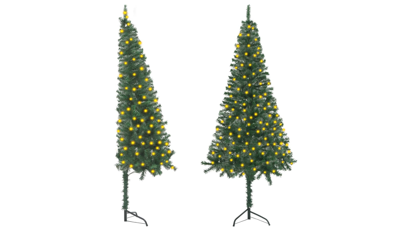 vidaXL PVC Green Corner Artificial Pre-lit Christmas Tree - 120cm