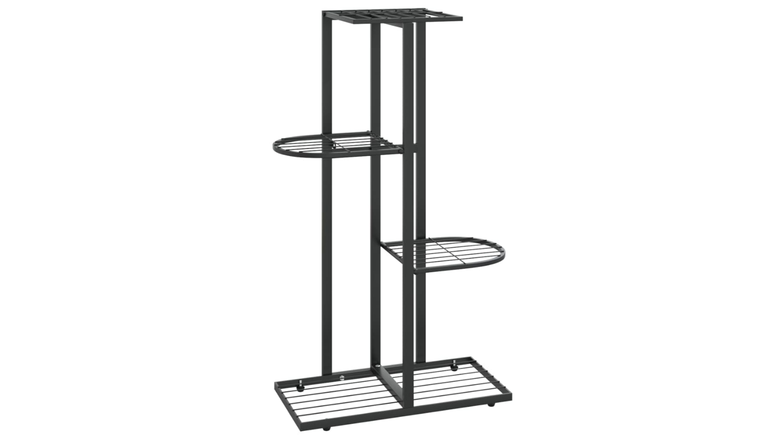 vidaXL 4-Floor 43 x 22 x 76cm Metal Flower Stand - Black