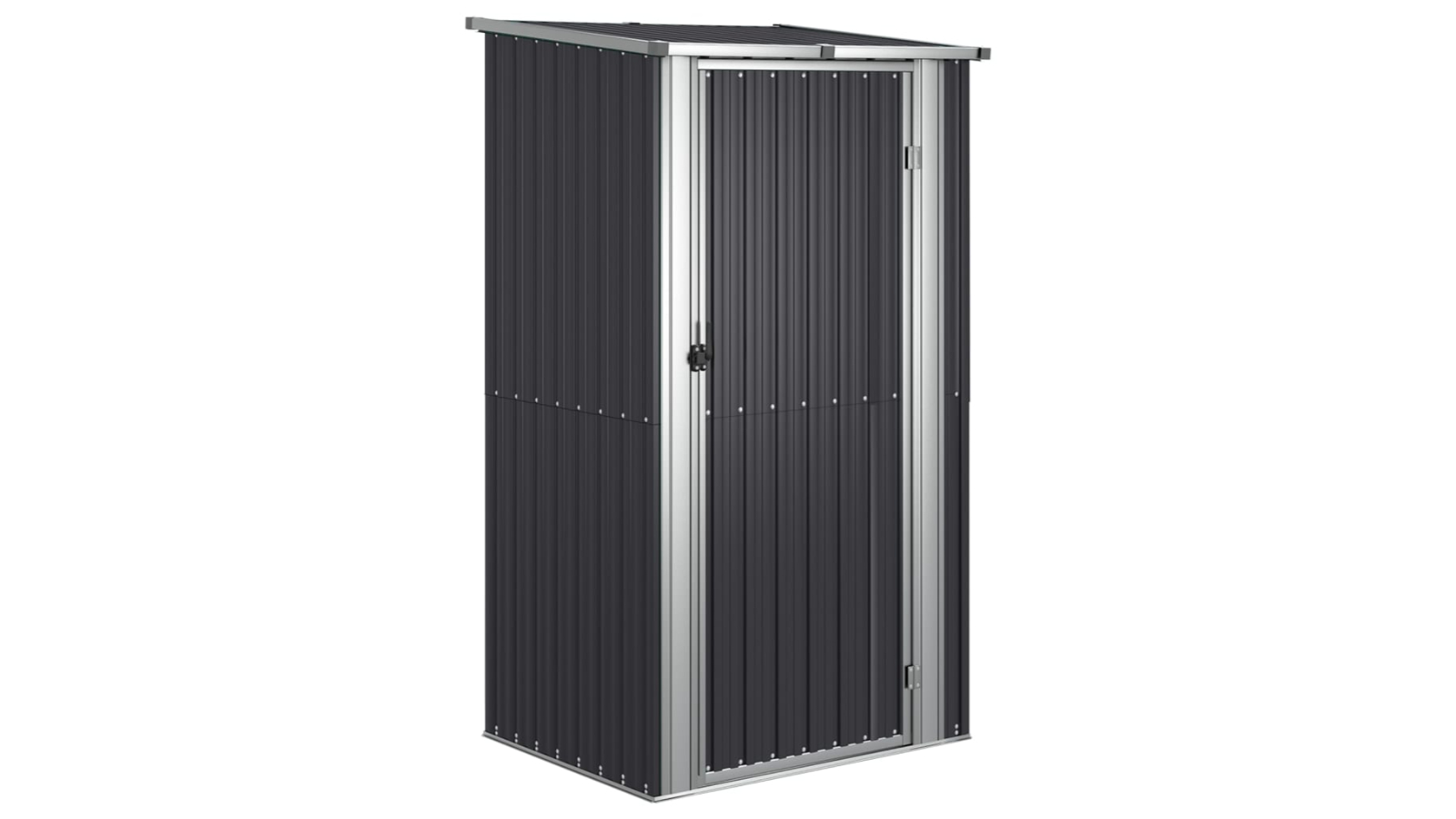 vidaXL Galvanised Steel Anthracite Garden Shed - 118.5 x 97 x 209.5cm