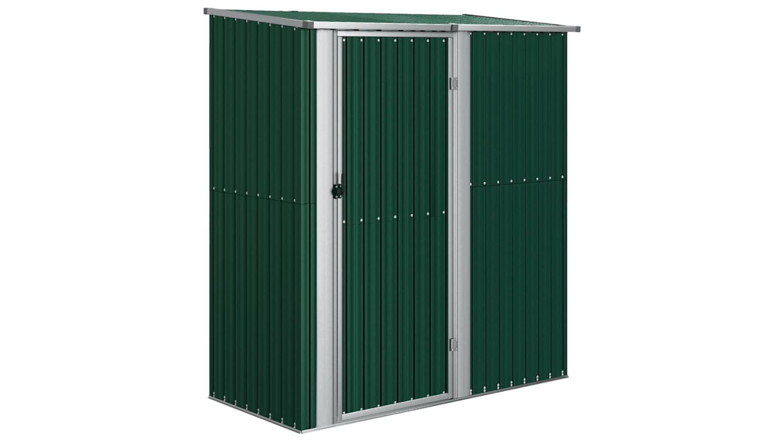 vidaXL Galvanised Steel 180.5 x 97 x 209.5cm Garden Shed - Green