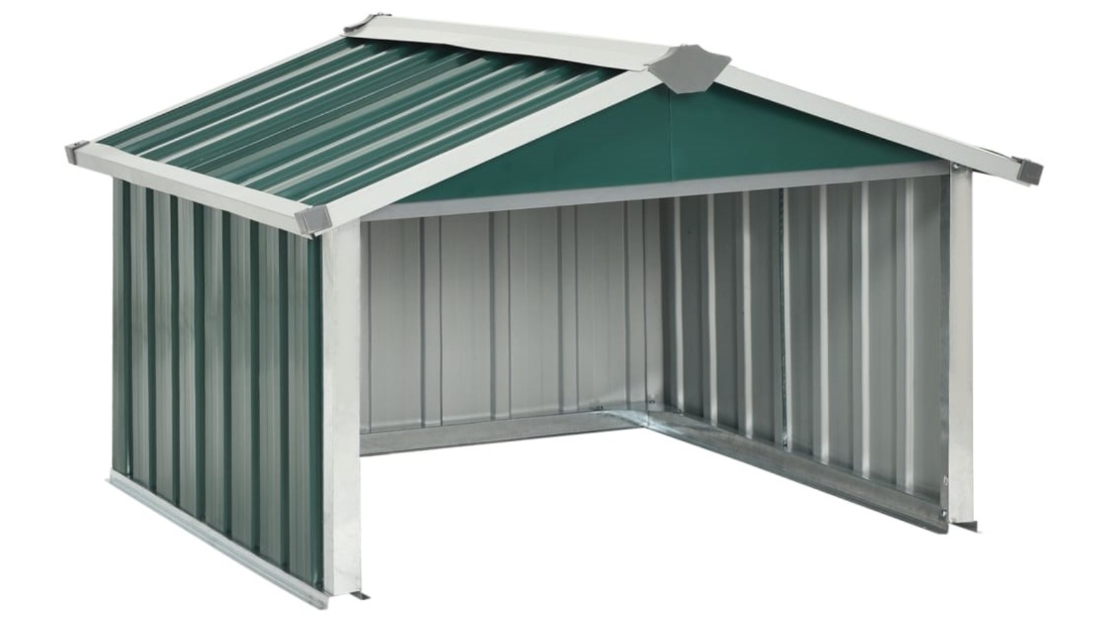 vidaXL 92 x 97 x 63cm Galvanised Steel Garden Robot Lawn Mower Shed - Green