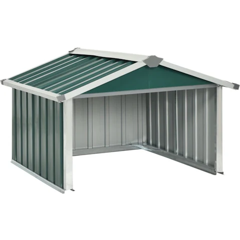 vidaXL 92 x 97 x 63cm Galvanised Steel Garden Robot Lawn Mower Shed - Green