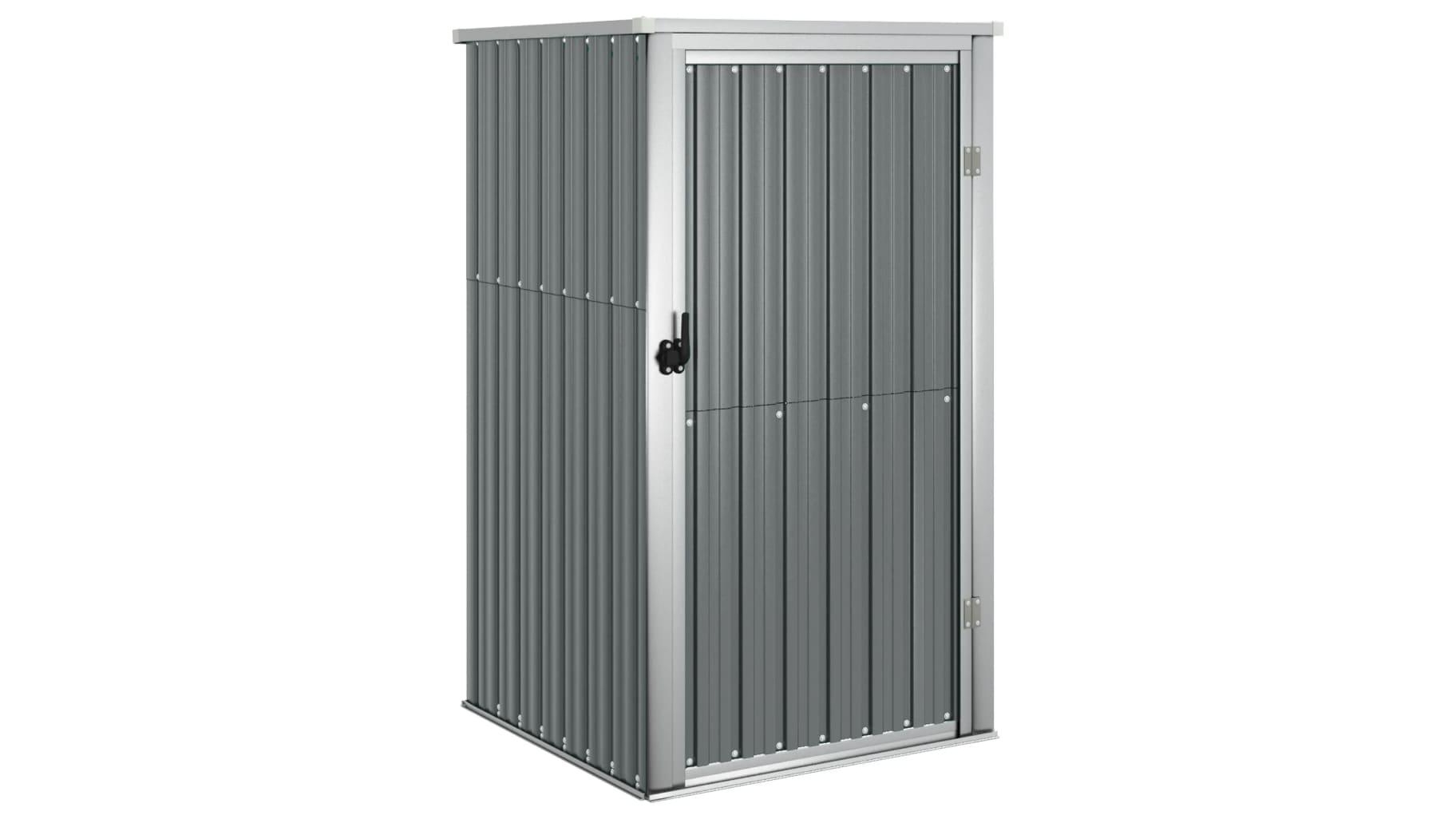 vidaXL Galvanised Steel Grey Garden Tool Shed - 88 x 89 x 161cm