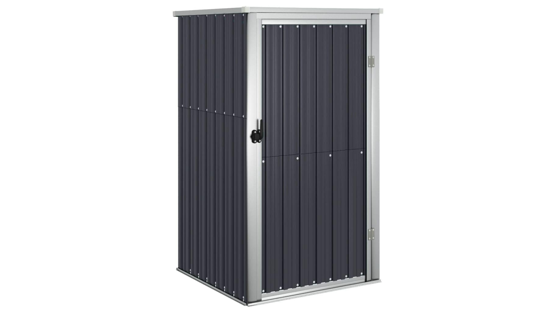 vidaXL Galvanised Steel Anthracite Garden Tool Shed - 88 x 89 x 161cm