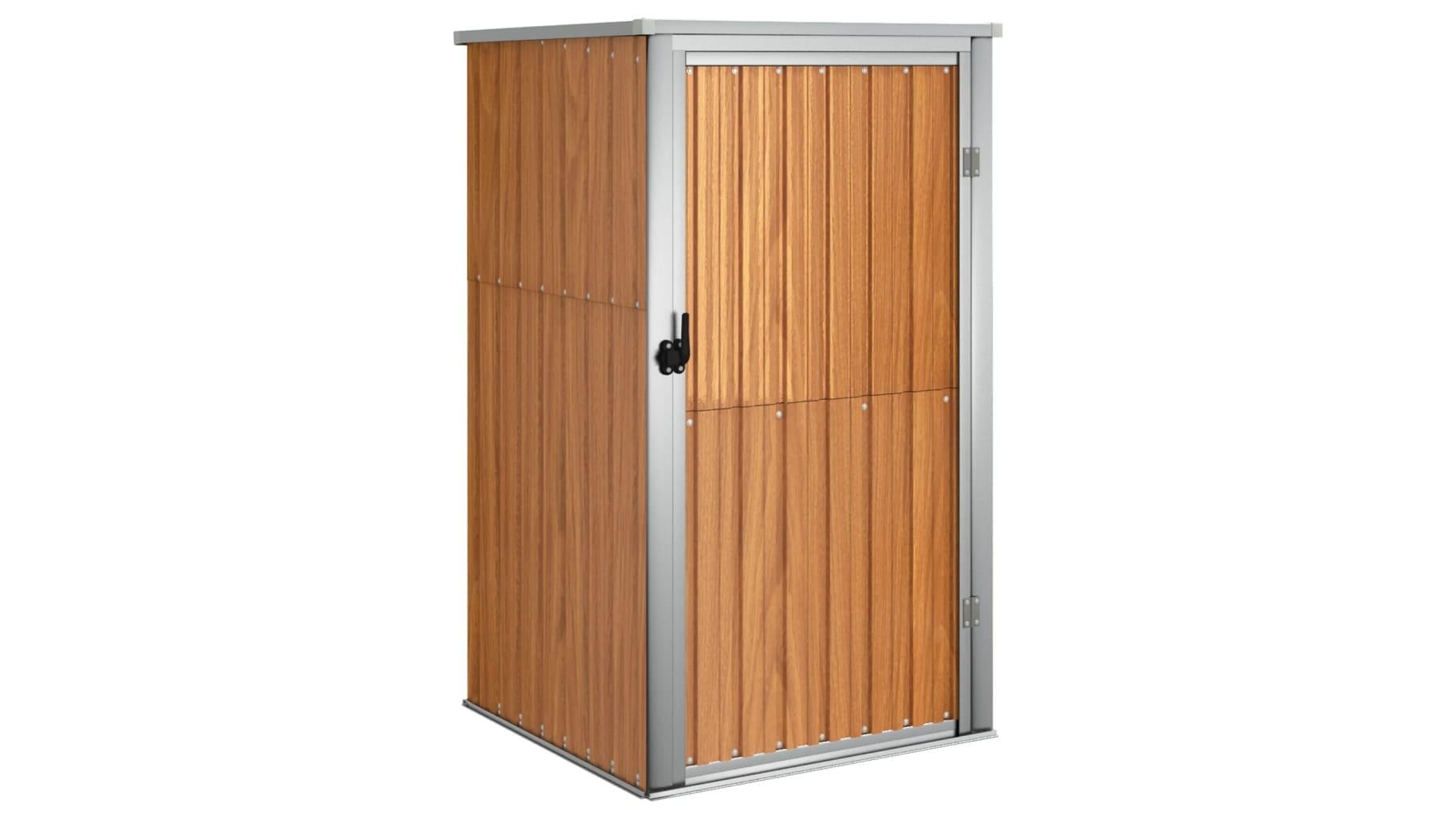 vidaXL Galvanised Steel Brown Garden Tool Shed - 88 x 89 x 161cm