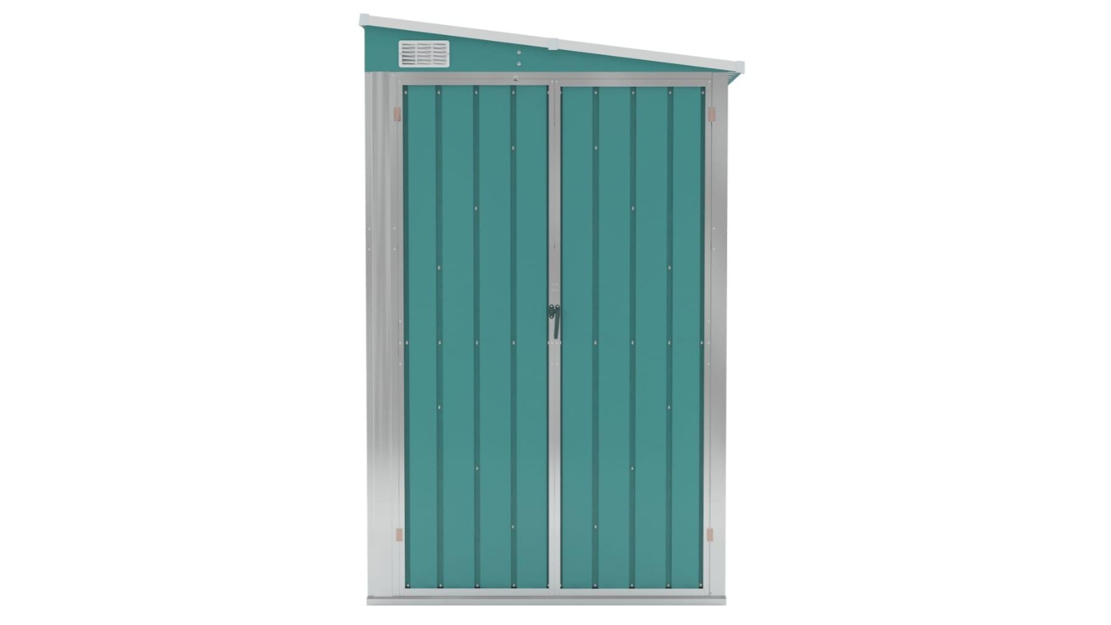 vidaXL Galvanised Steel 118 x 100 x 178cm Wall-mounted Garden Shed - Green 