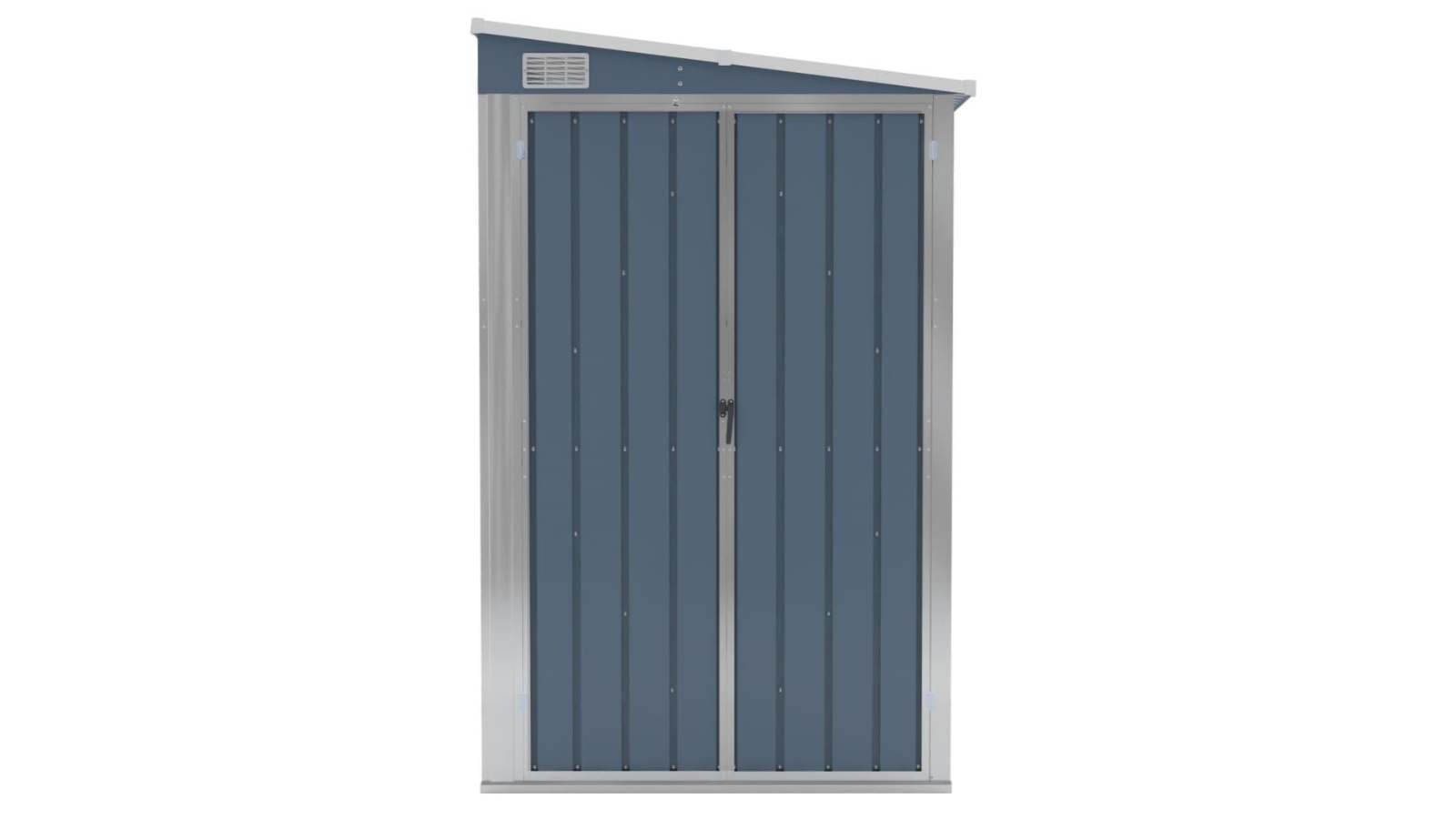 vidaXL Galvanised Steel 118 x 194 x 178cm Wall-mounted Garden Shed - Grey