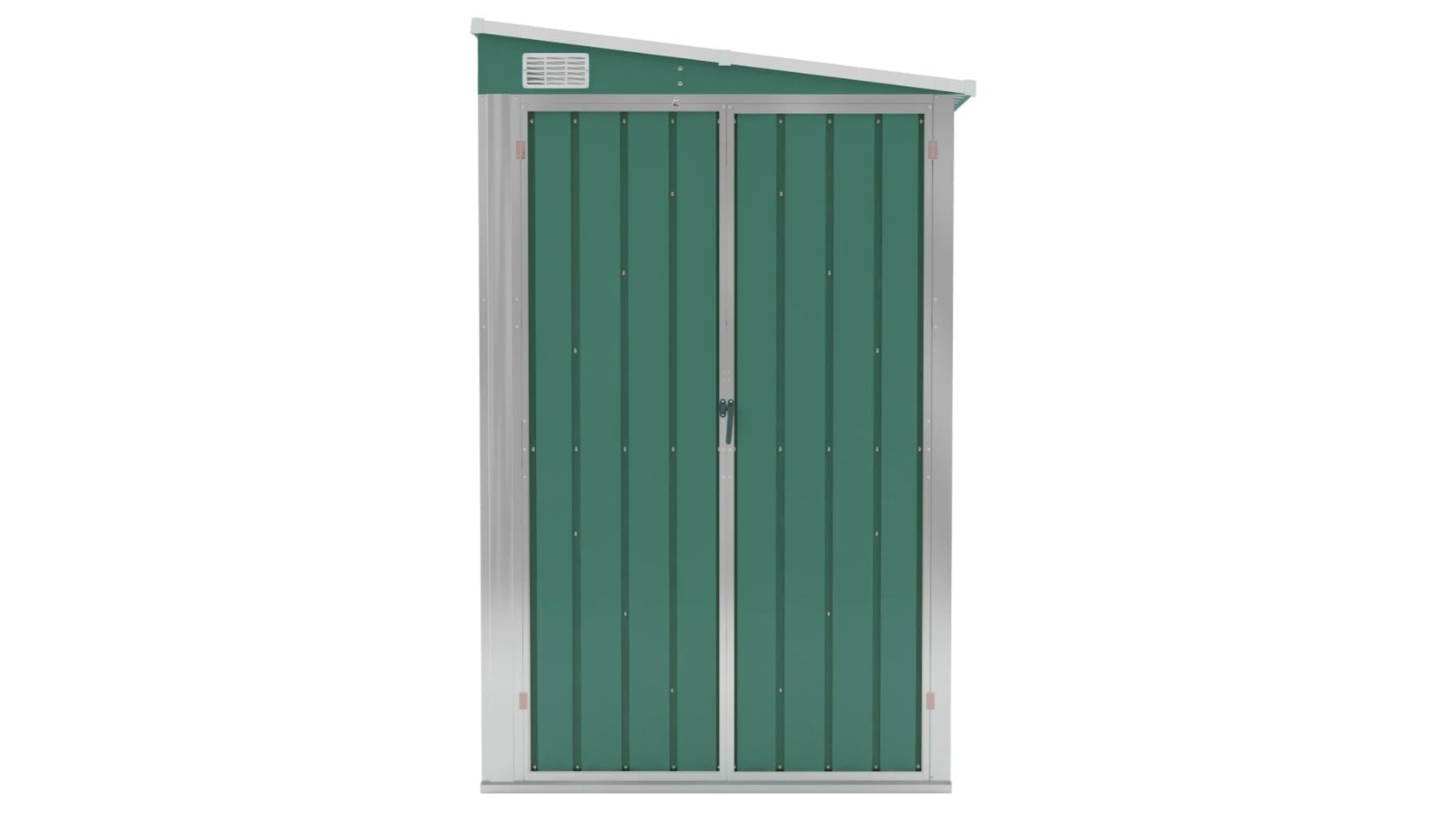 vidaXL Galvanised Steel 118 x 382 x 178cm Wall-mounted Garden Shed - Green 