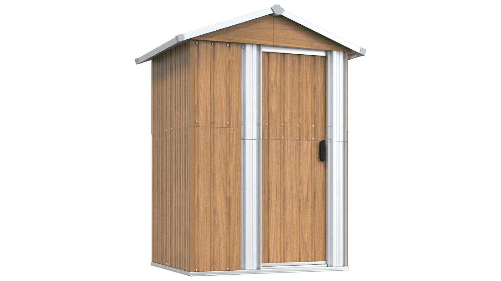 vidaXL Brown Galvanised Steel 126 x 97.5 x 177cm Garden Shed