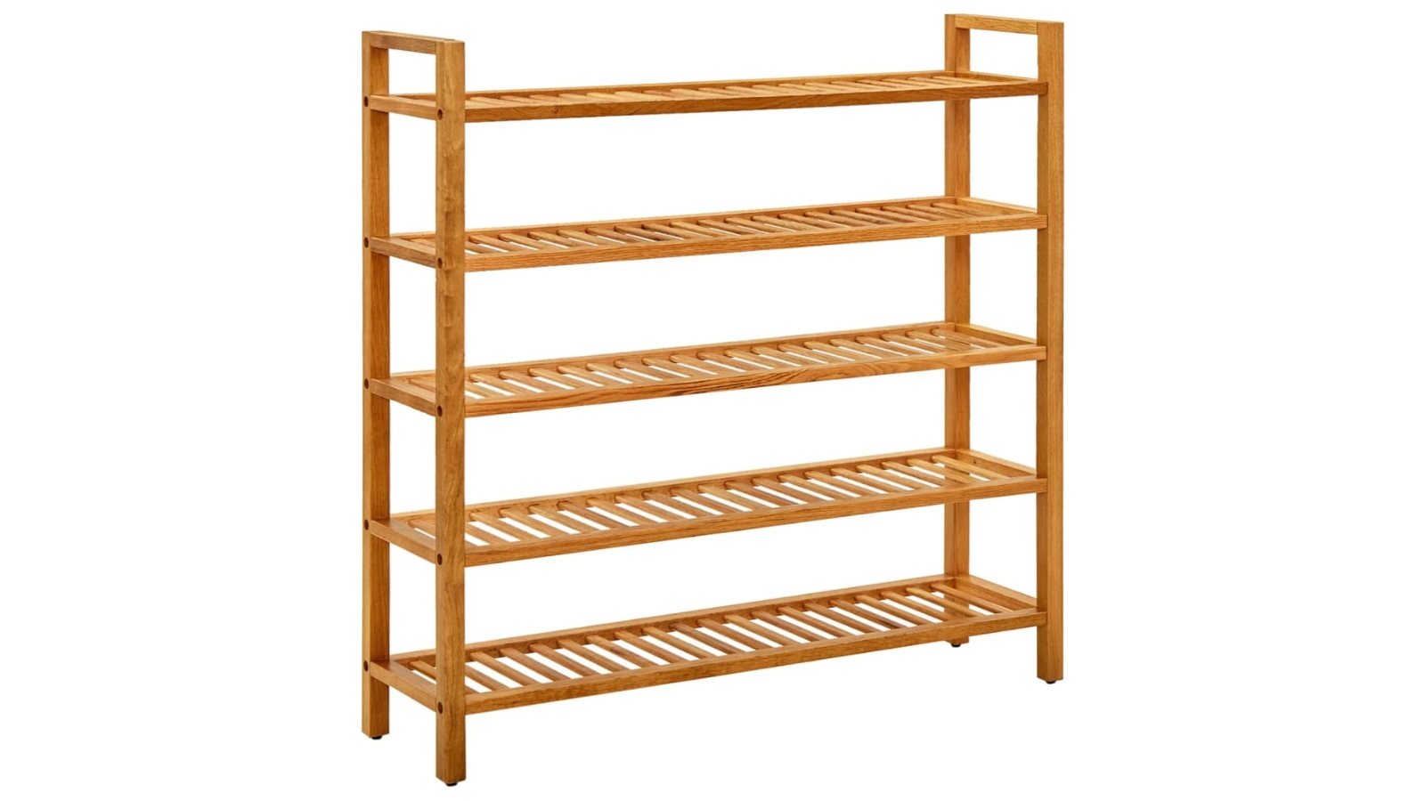 vidaXL Solid Oak Wood Shoe Rack with 5-Shelves - 100 x 27 x 100cm