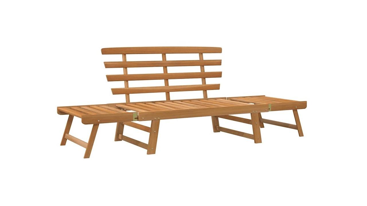 vidaXL 2-in-1 Solid Acacia Wood 190cm Garden Bench