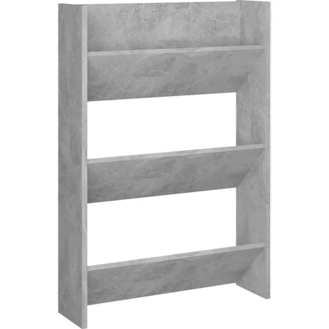 vidaXL Grey Engineered Wood Shoe Wall Cabinet - 80 x 18 x 90cm