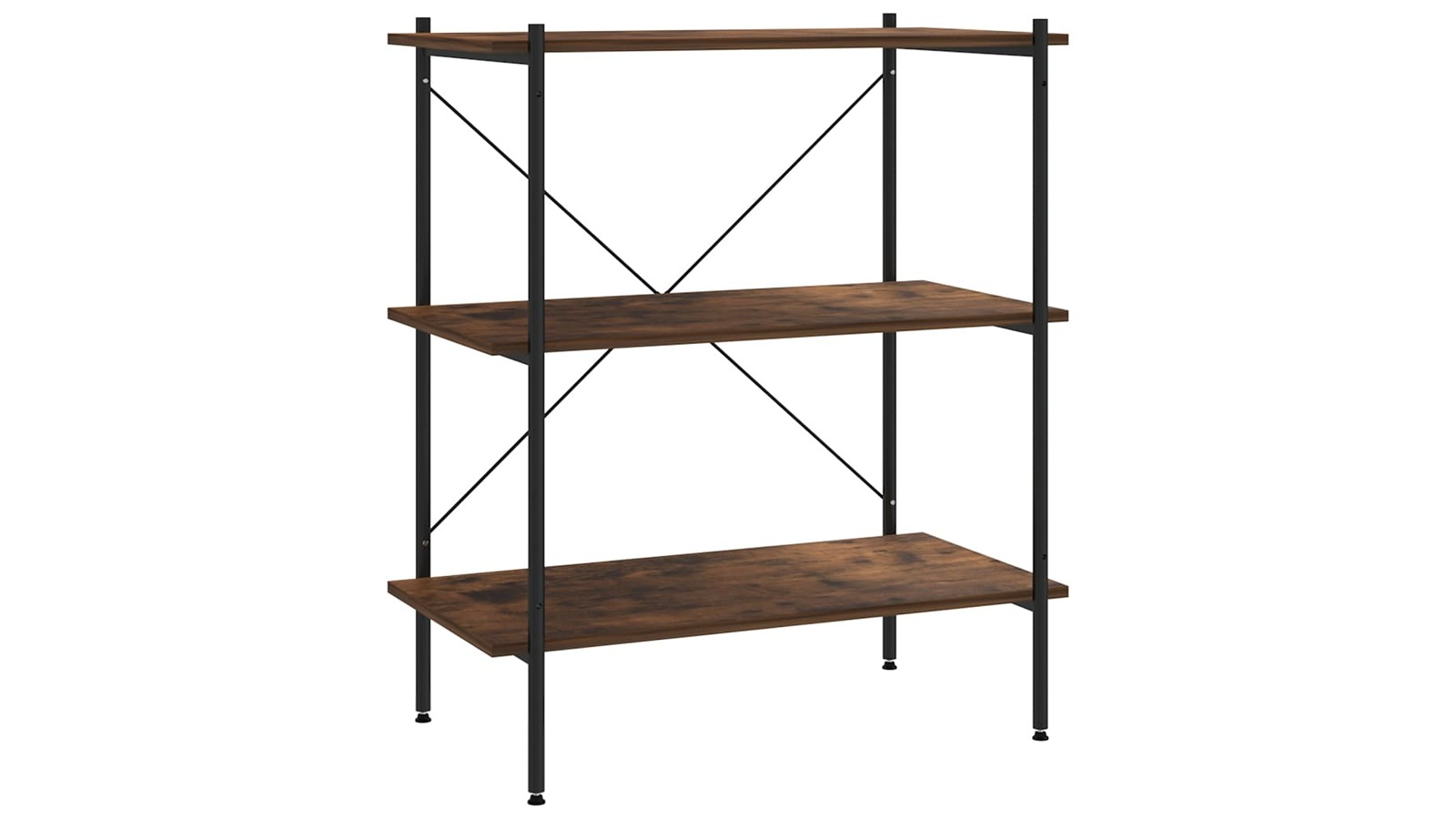 vidaXL 3-Tier Black/Natural 80 x 40 x 92cm Shelving Unit
