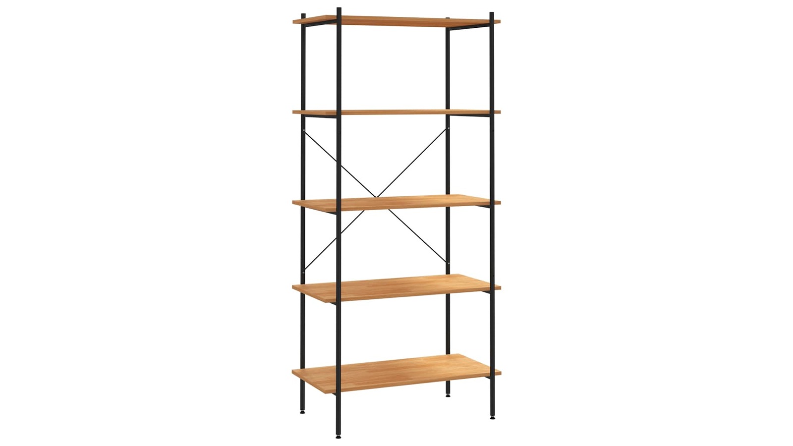 vidaXL 5-Tier Black/Oak 80 x 40 x 163cm Shelving Unit