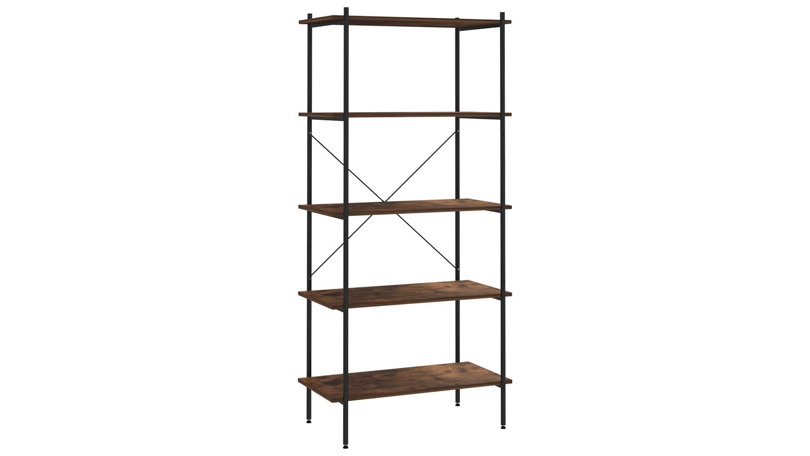 vidaXL 5-Tier Black/Dark Wood 80 x 40 x 163cm Shelving Unit