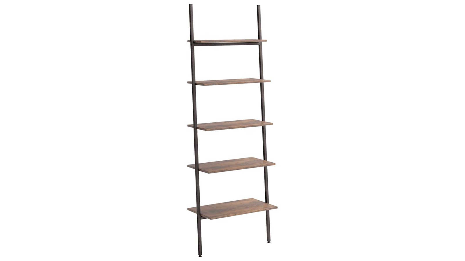 vidaXL 5-Tier Dark Brown/Black 64 x 34 x 185.5cm Leaning Shelf