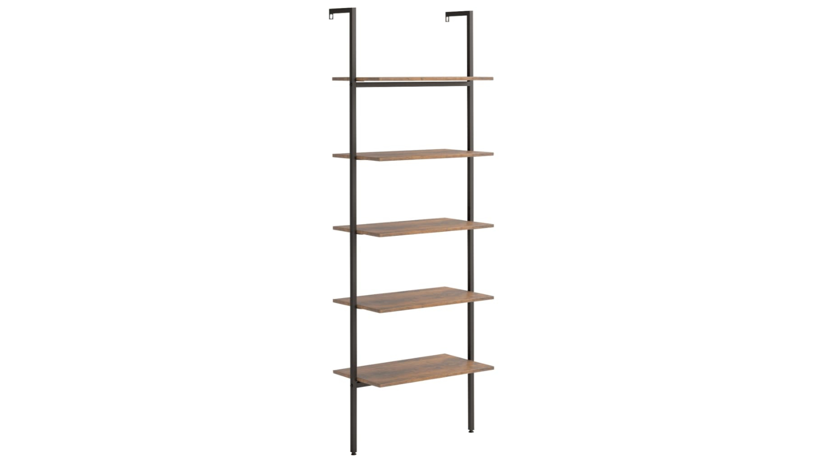 vidaXL 5-Tier Dark Brown and Black 64 x 35 x 185cm Leaning Shelf