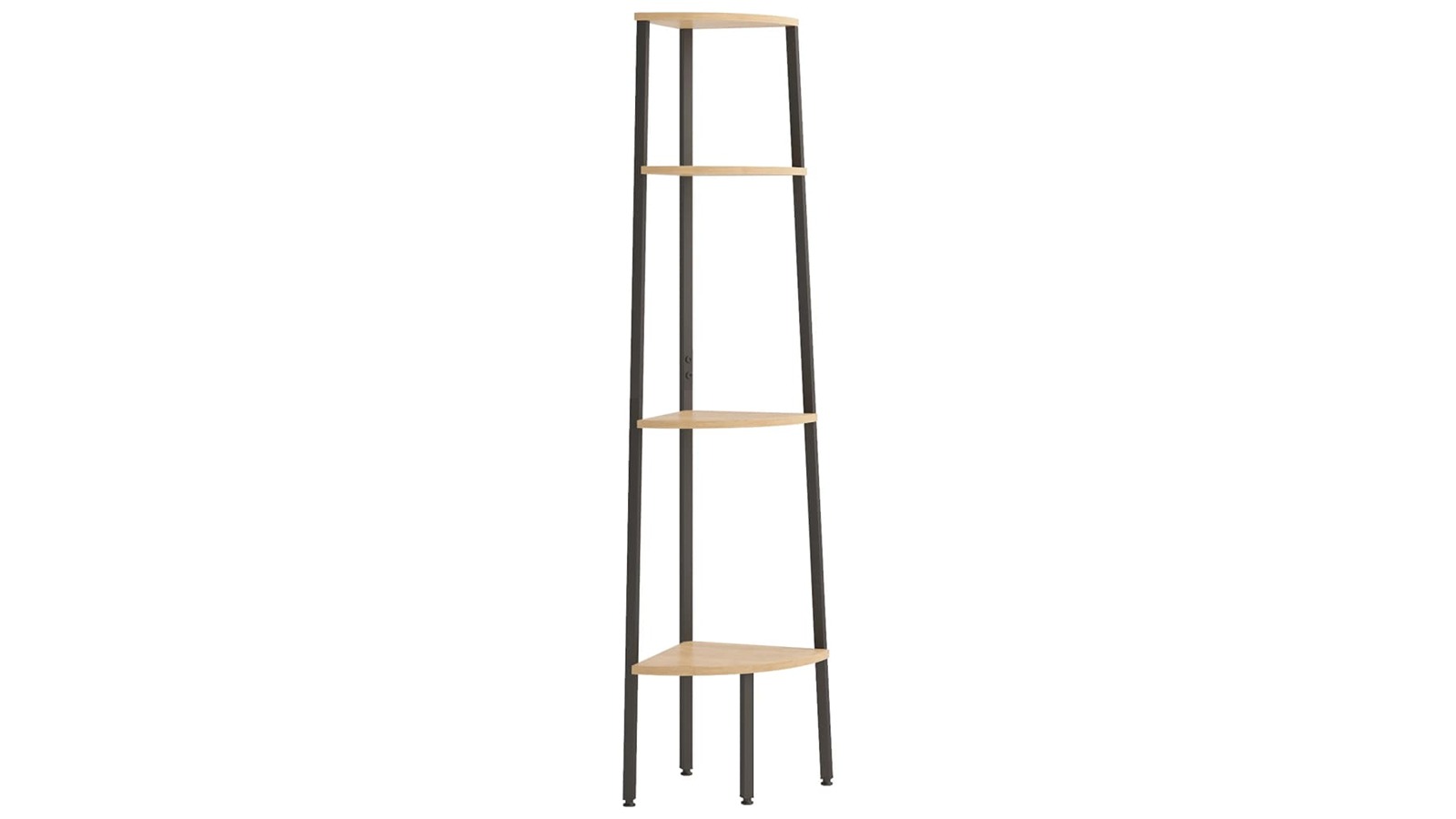 vidaXL 4-Tier 45.5 x 31.5 x 150cm Corner Shelf - Light Brown/Black