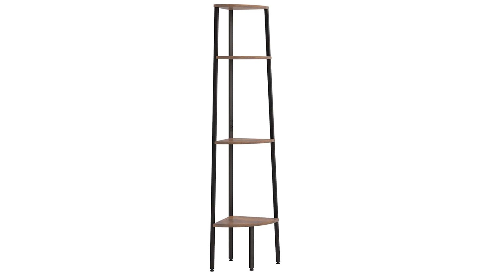 vidaXL 4-Tier 45.5 x 31.5 x 150cm Corner Shelf - Dark Brown/Black