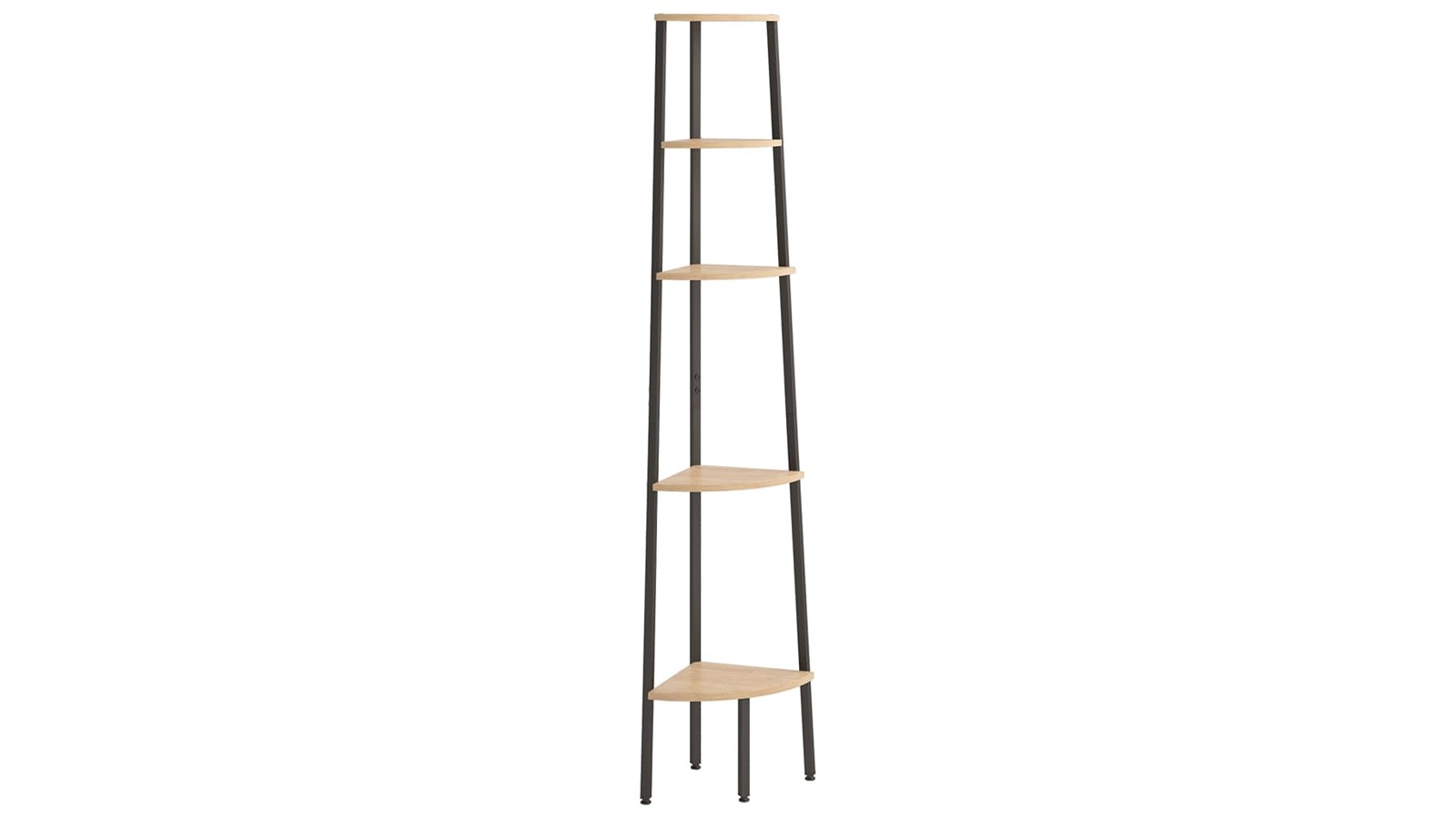 vidaXL 5-Tier Light Brown/Black 45.5 x 31.5 x 180cm Corner Shelf