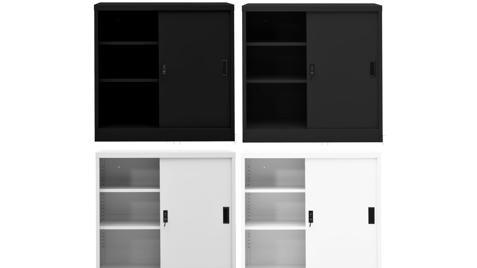 vidaXL Steel 90cm Office Cabinet with Sliding Door