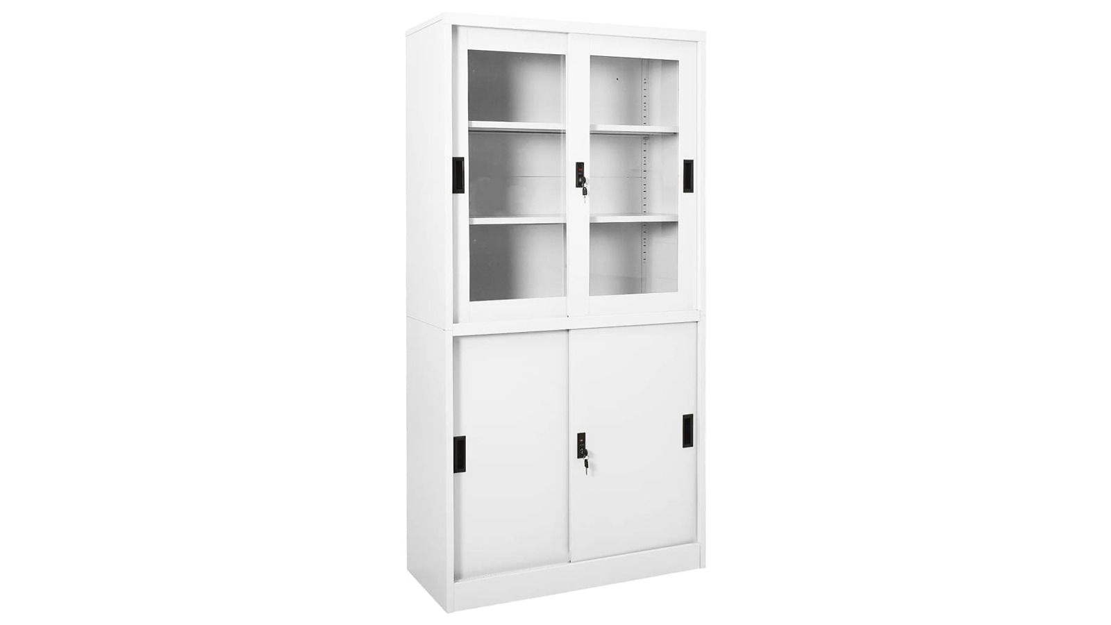 vidaXL Steel 90 x 40 x 180cm Office Cabinet with Sliding Door - White