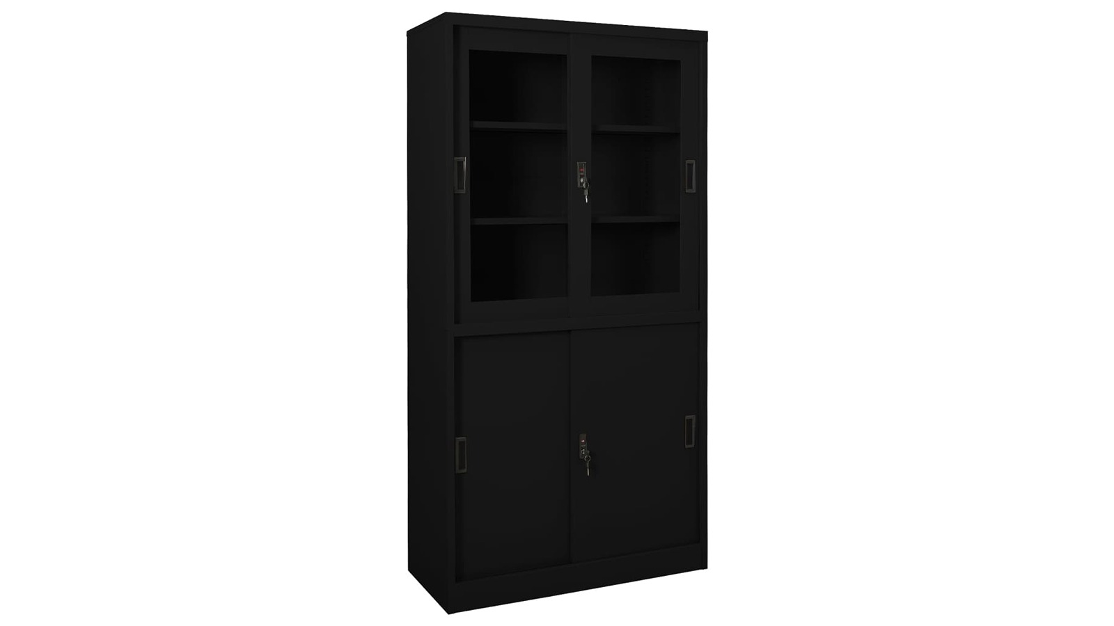 vidaXL Steel 90 x 40 x 180cm Office Cabinet with Sliding Door - Black