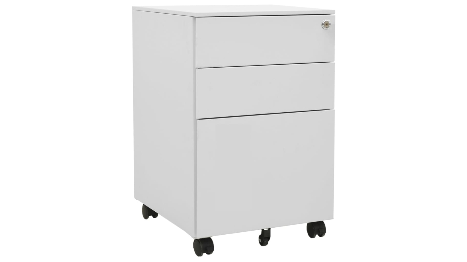 vidaXL Steel 60cm Mobile File Cabinet - Light Grey