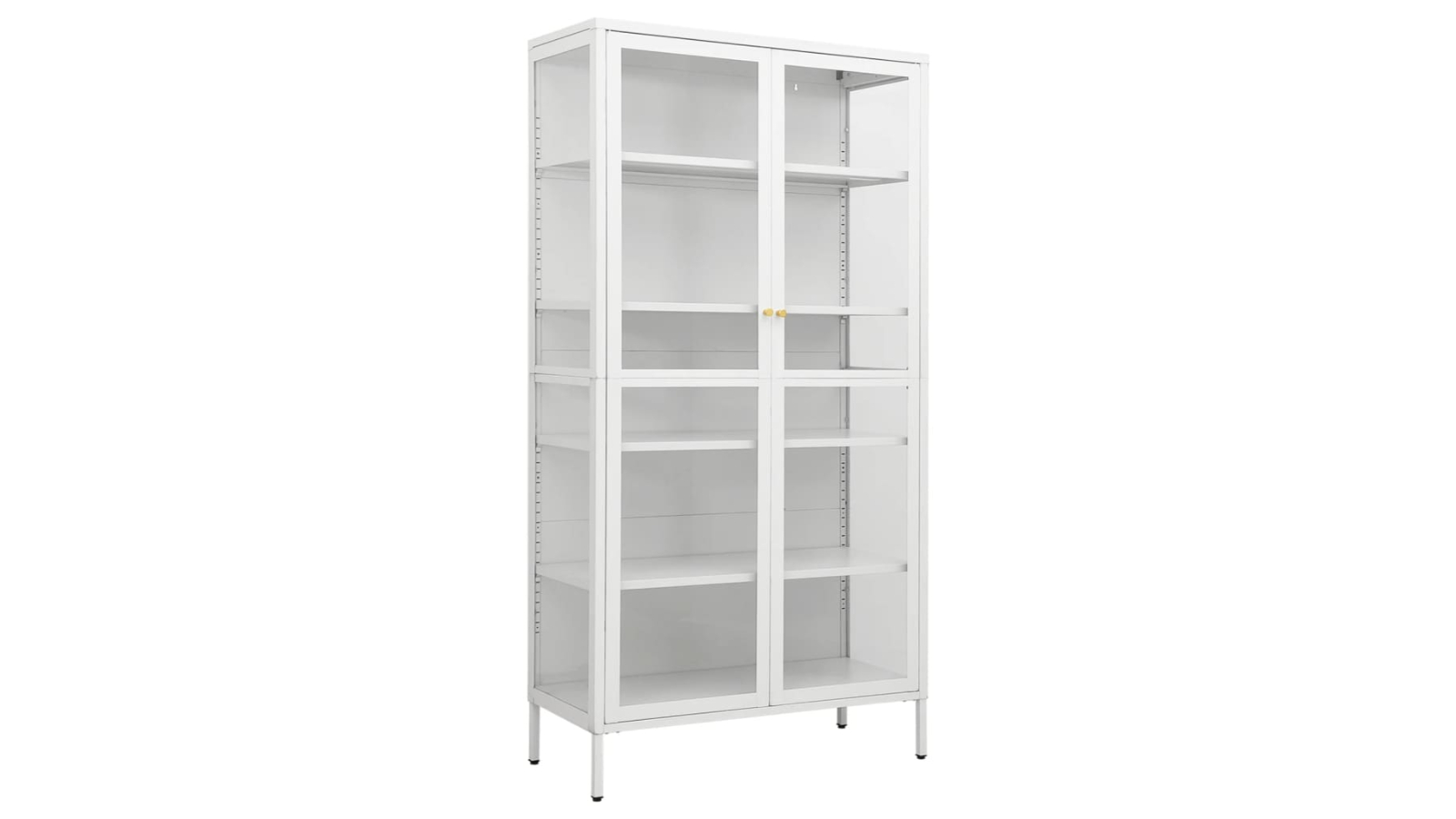 vidaXL Steel and Tempered Glass White Display Cabinet - 90 x 40 x 180cm