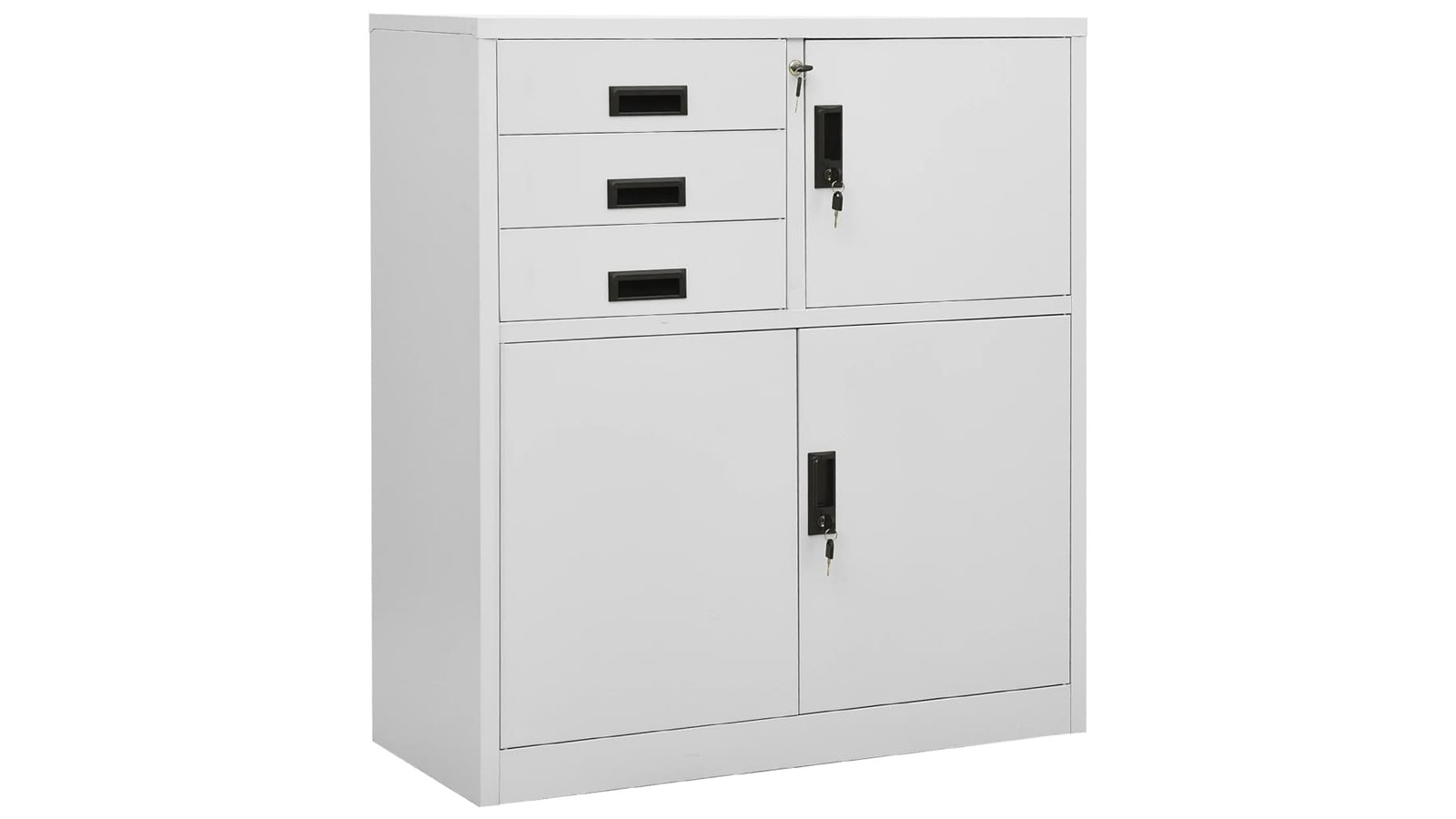 vidaXL Steel 90 x 40 x 102cm Office Cabinet - Light Grey
