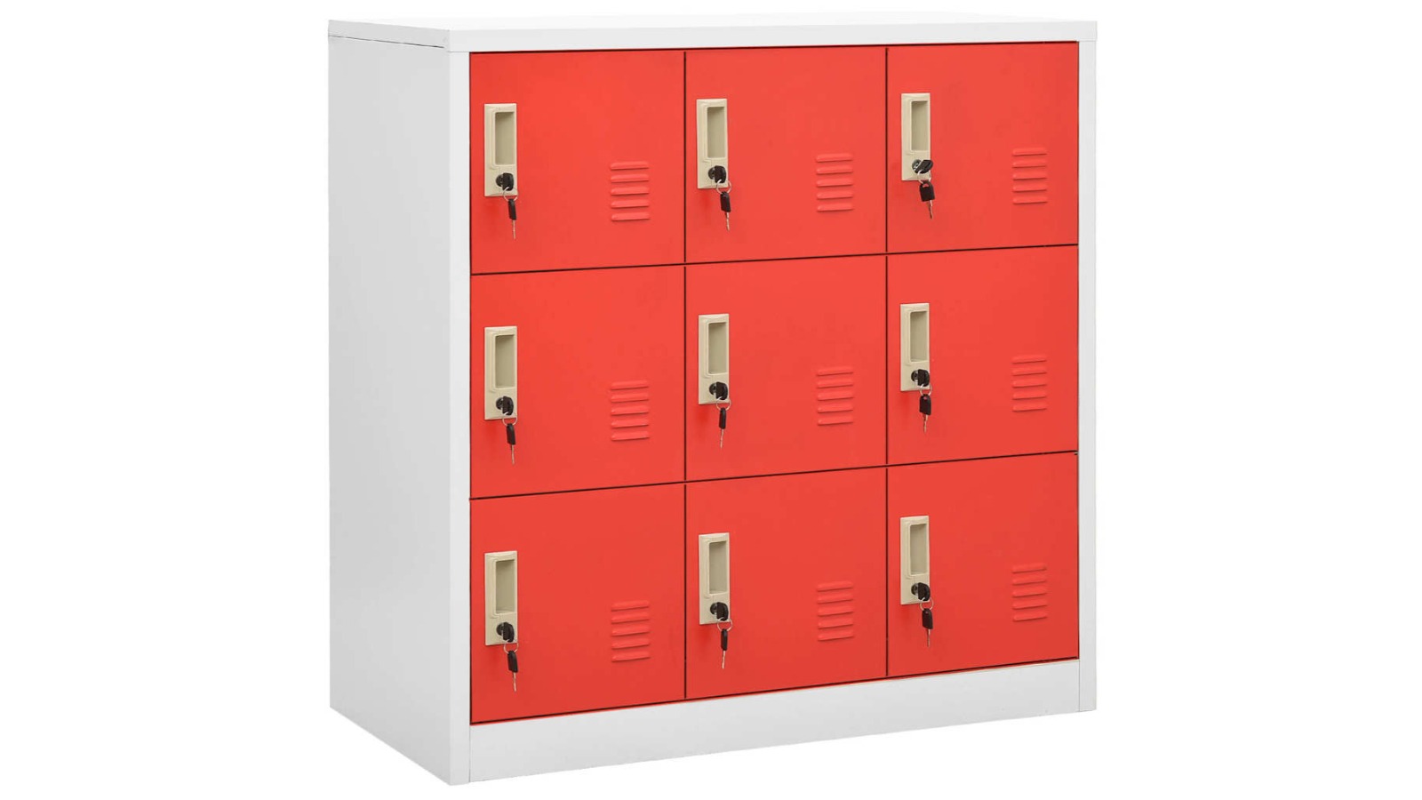 vidaXL Light Grey/Red Steel 90 x 45 x 92.5cm Locker Cabinet