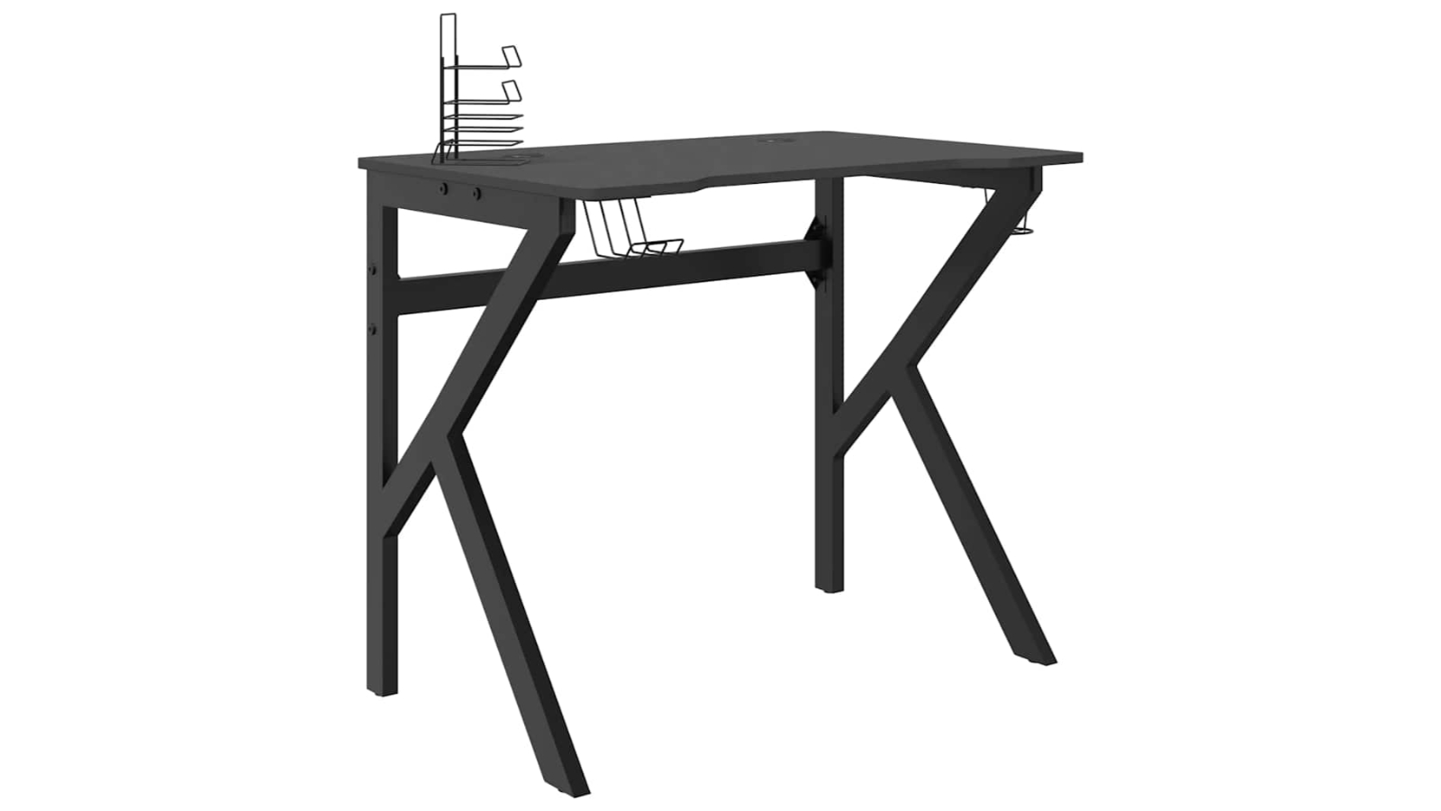 vidaXL Black 90 x 60 x 75cm Gaming Desk with K-Shape Legs