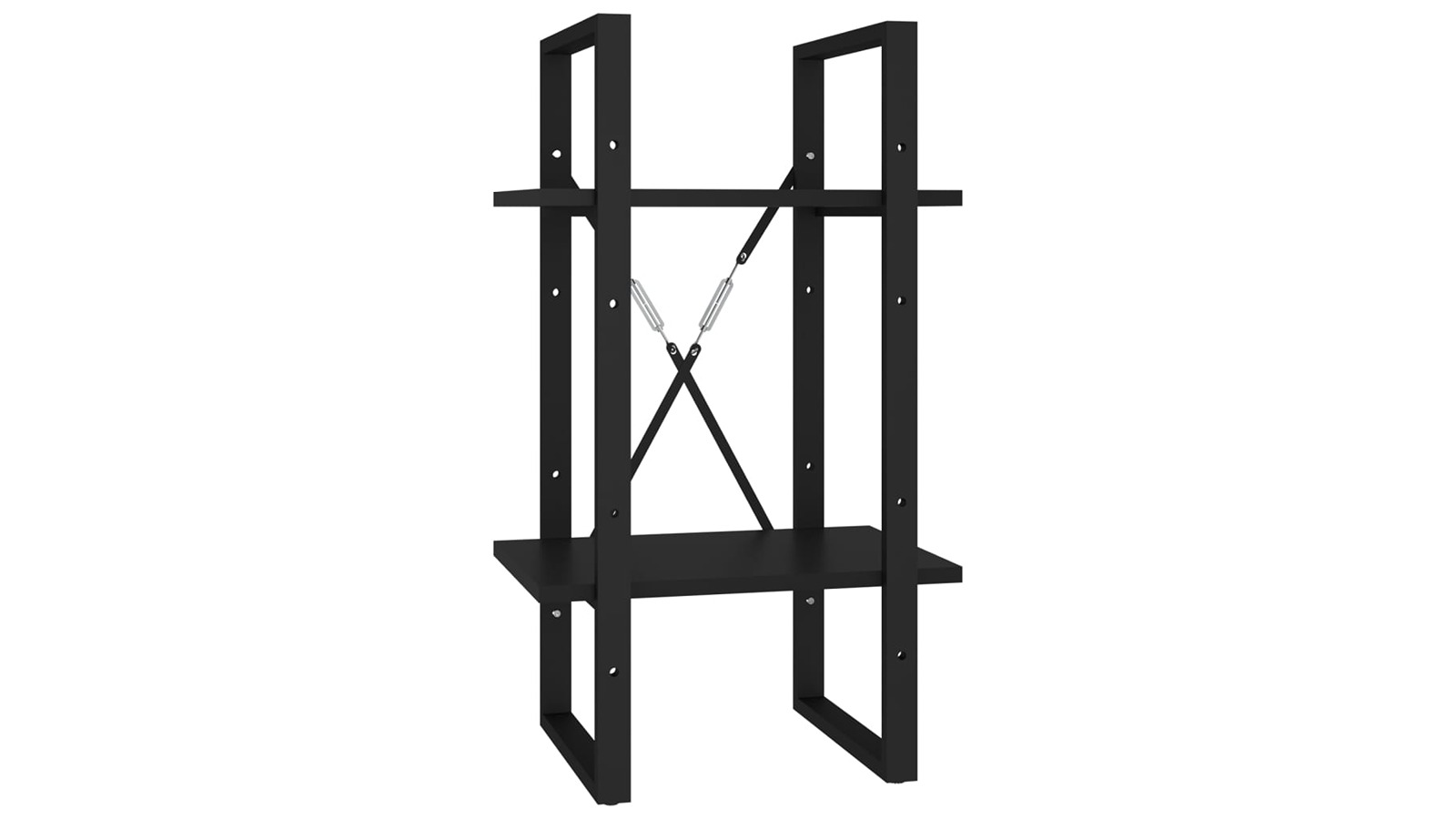 vidaXL 2-Tier Black Engineered Wood 40 x 30 x 70cm Book Cabinet
