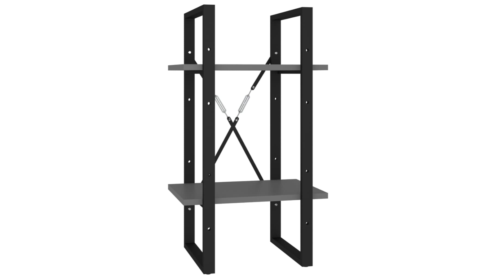 vidaXL 2-Tier Grey Engineered Wood 40 x 30 x 70cm Book Cabinet
