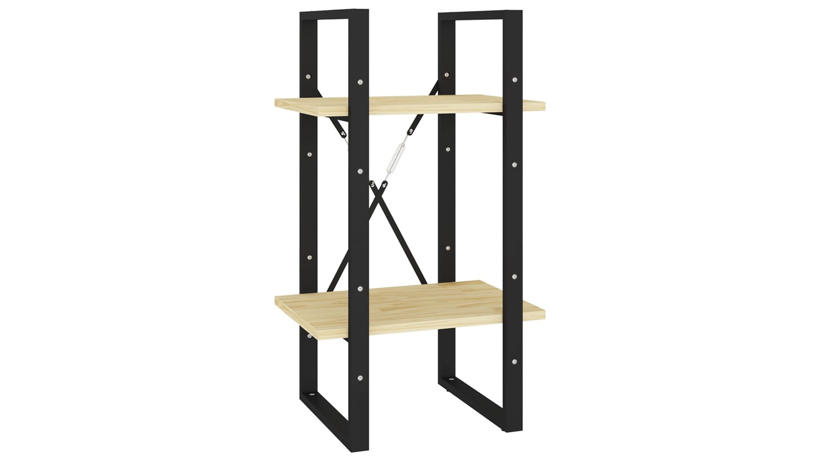 vidaXL 2-Tier Solid Pine Wood 40 x 30 x 70cm Book Cabinet - Natural